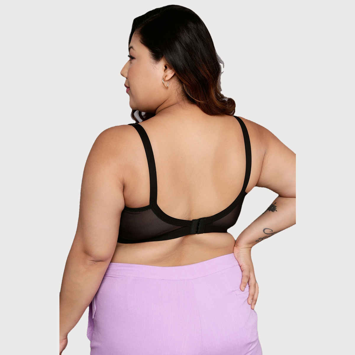 Clovia Women Non-Padded Non-Wired Spacer Cup Full Figure Bra - Cotton Rich | Black | 38C