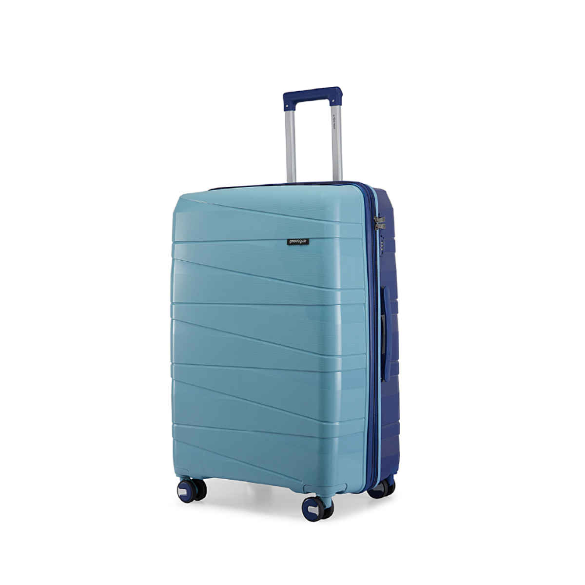 Provogue Azure Hard-Sided PP Medium Check-in Luggage Trolley Bag | Saphire-Peacock Blue - 65 cm
