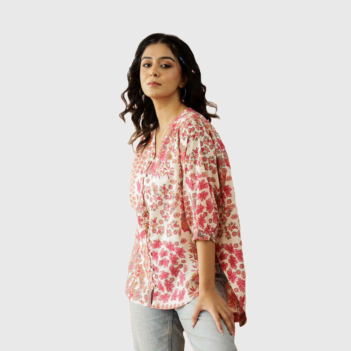 Sanskrutihomes Women's Pure Cotton Tops | RDT-48 | White - M