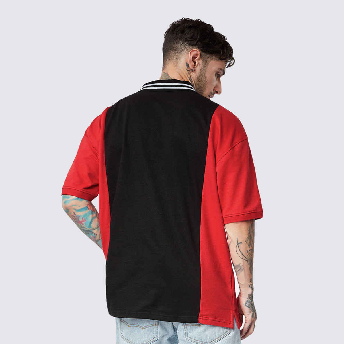 The Souled Store Men's Deadpool Logo Oversized Polo | Red - XL