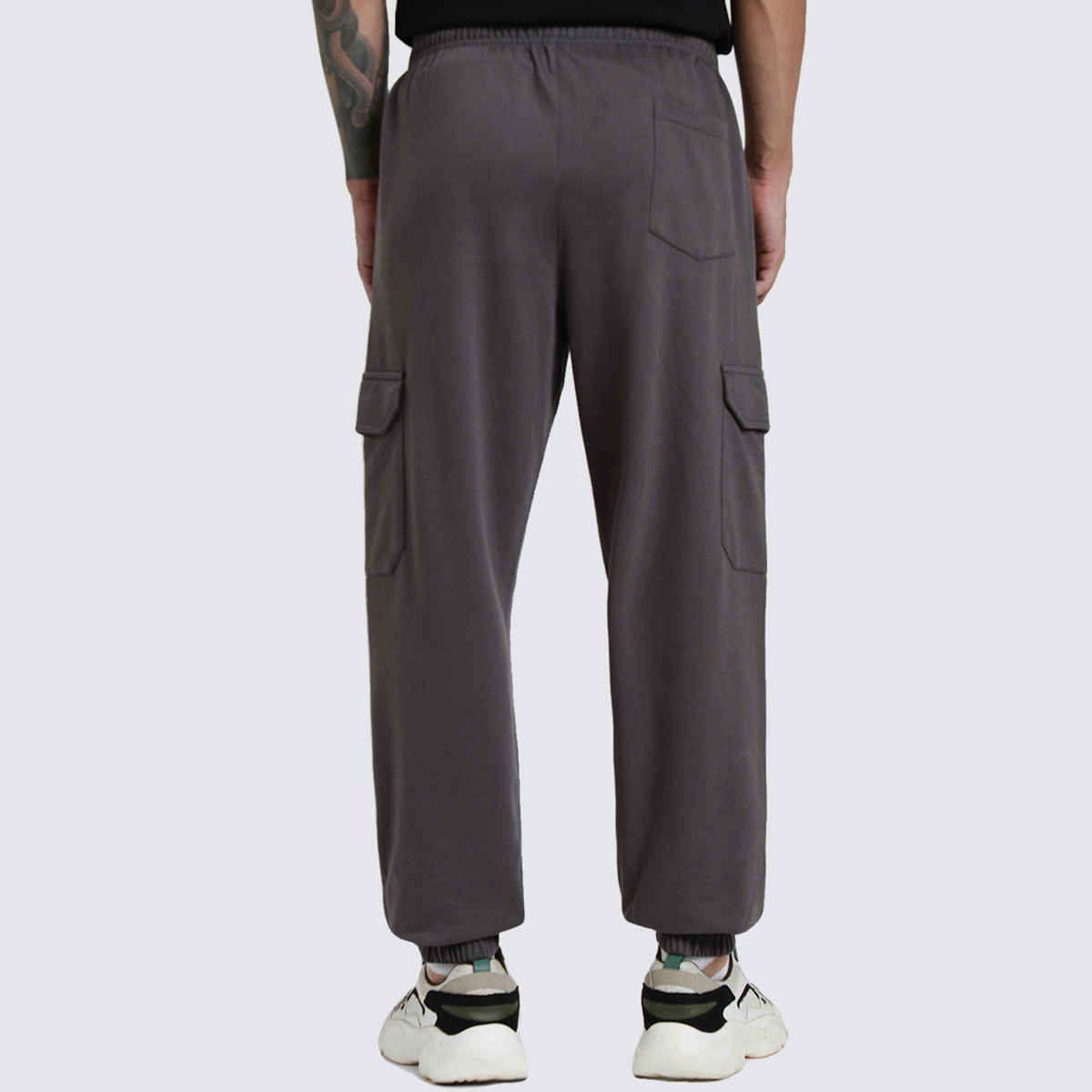 VEIRDO Men's Solid Regular Cargo with Side Pocket | VDMBW0300003 | Grey - L