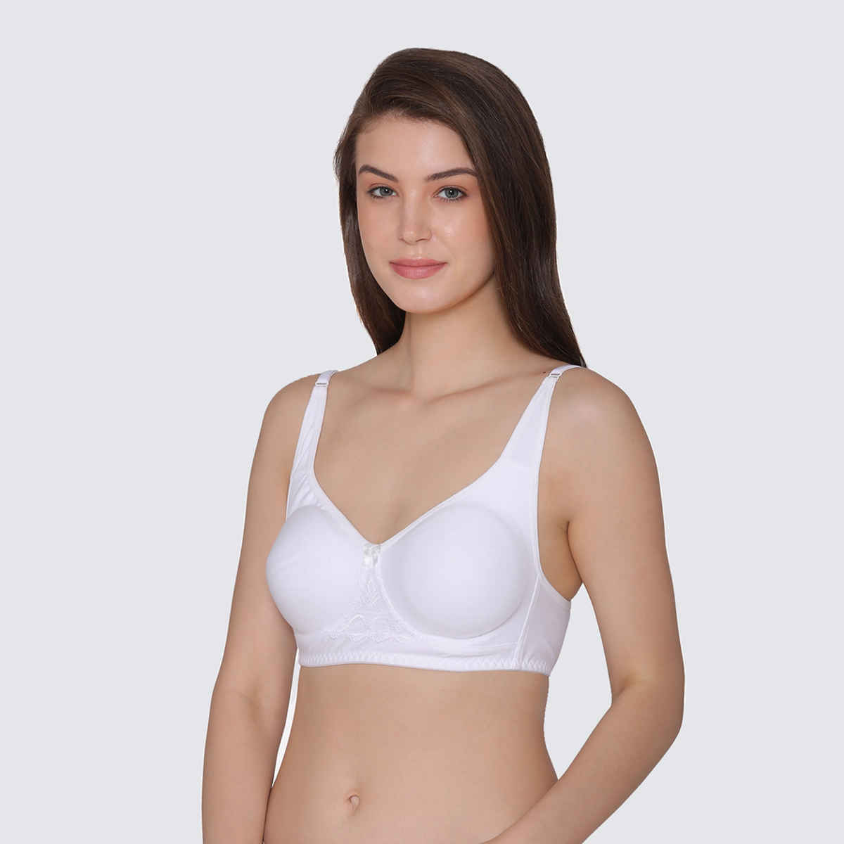 Clovia Non-Padded Non-Wired Full Coverage T-Shirt Bra - White, Beige | 36B