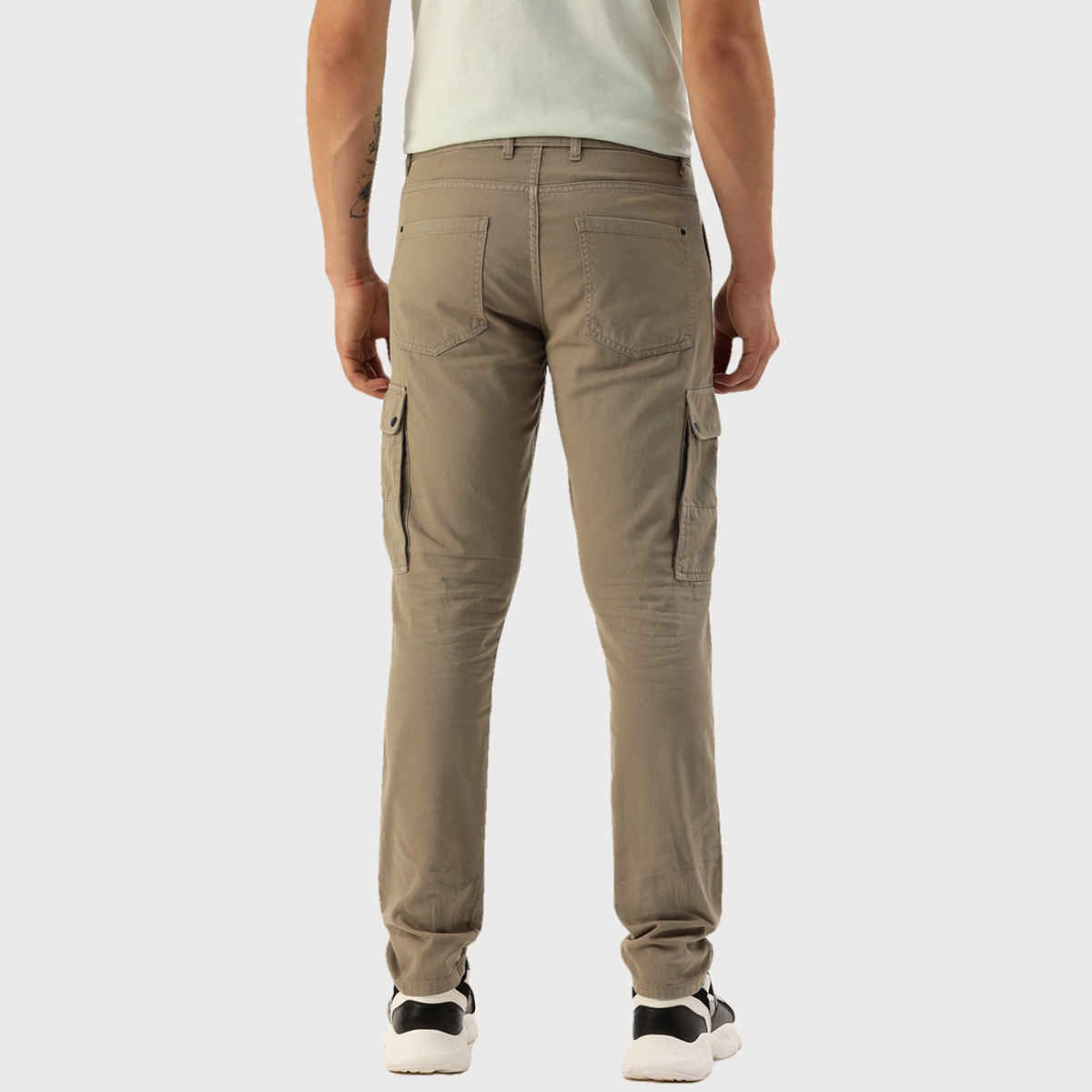 IVOC Men's Slim Fit Cargo Trousers | Brown 32