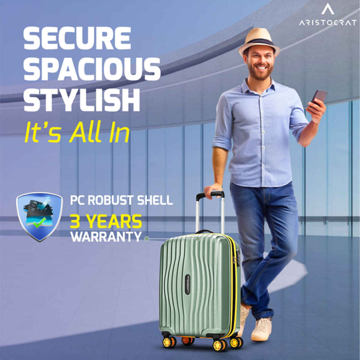 Aristocrat Vortex Plus Trolley | Thyme Green - 55 L