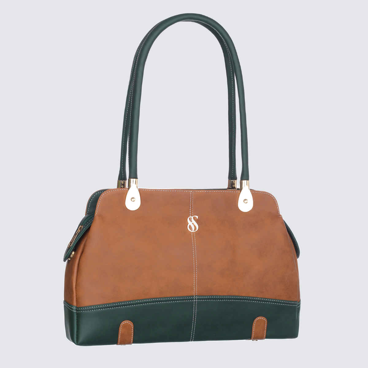 Fostelo Women's Vegan Leather Davie Shoulder Bag | Ladies Purse Handbag | Tan - Large