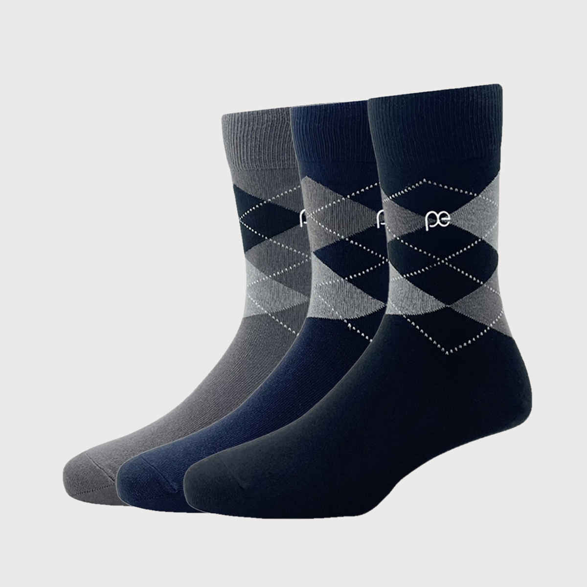 Peter England Men's Patterned Cotton Socks | Assorted - Free Size
