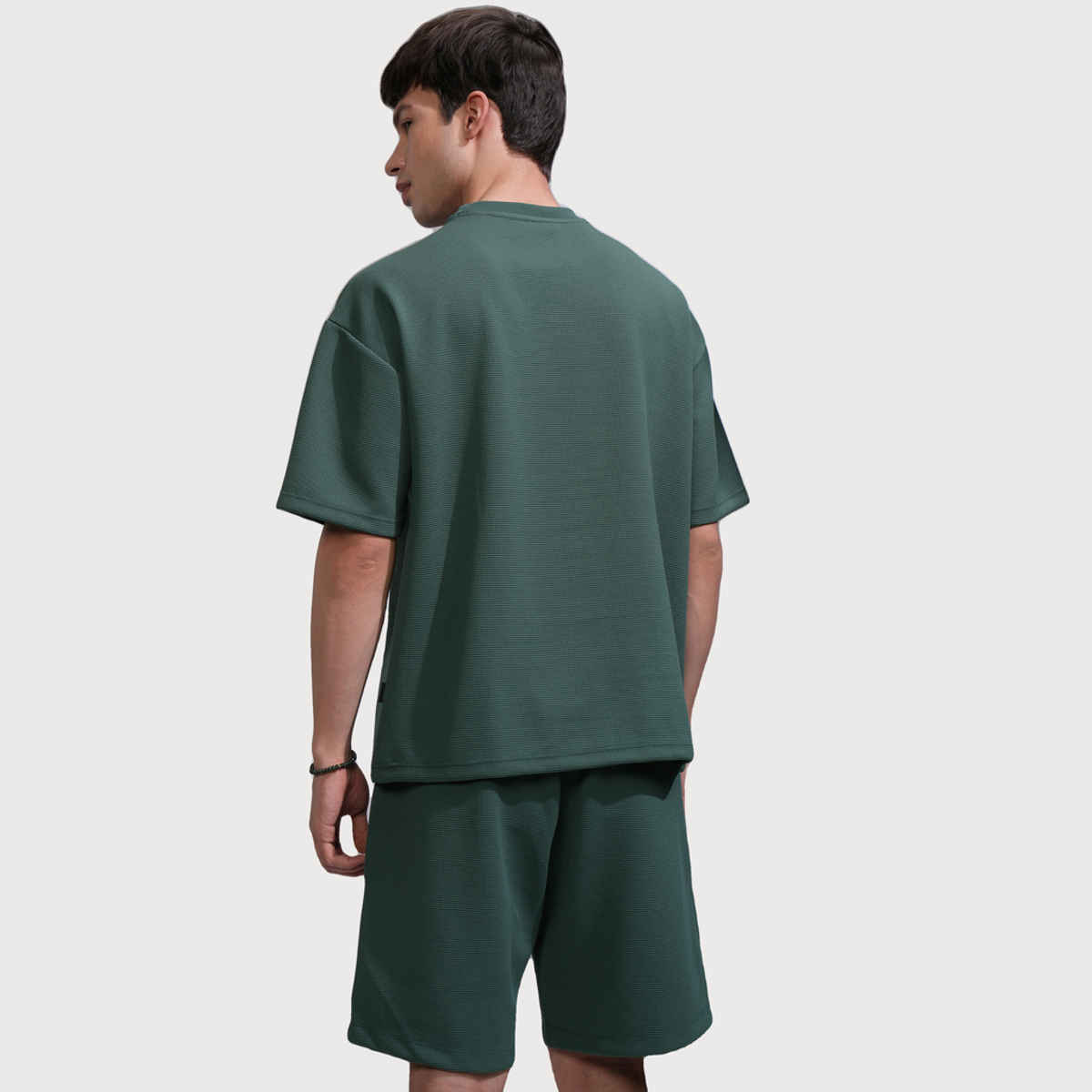 Highlander Men's Co-ord Set Textured Oversized Drop Shoulder | Teal - M