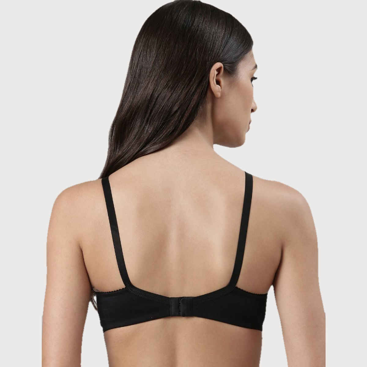 Dollar Missy Women's Cotton Wire-Free Uplift Support Bra | Black - 34C