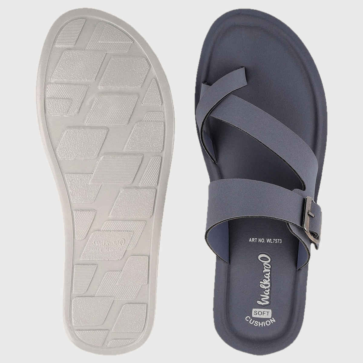 Walkaroo Women's Daily Wear Comfort Sandals - WL7573 Teal Blue | UK5