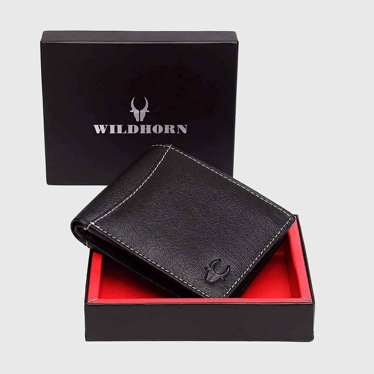 Wildhorn Men's Genuine Leather Bi-fold Wallet | Black