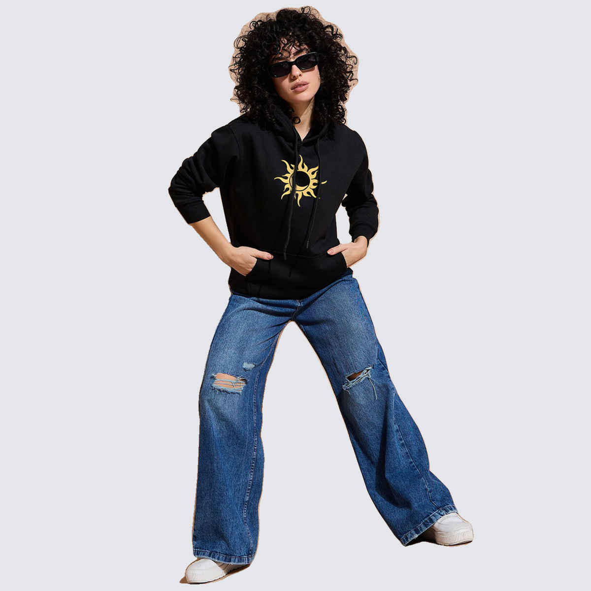 Smartees Women's Sweatshirt | SS Sun Black | Black - L