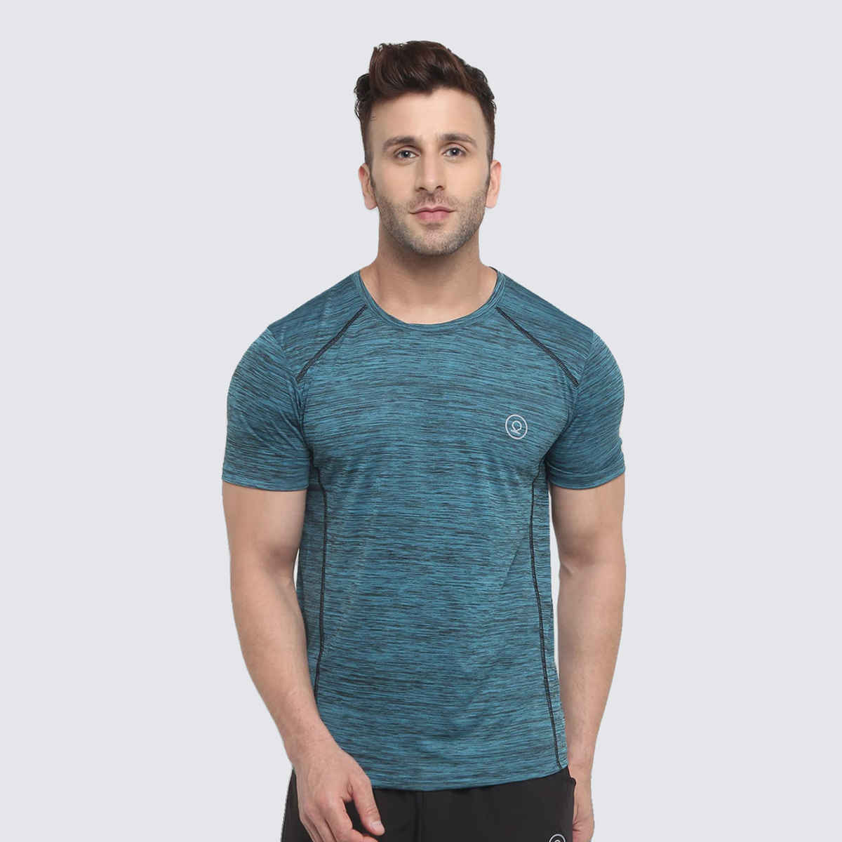 Chkokko Men's Round Neck Regular Fit Half Sleeves Gym T-shirt | Seagreen - XXL