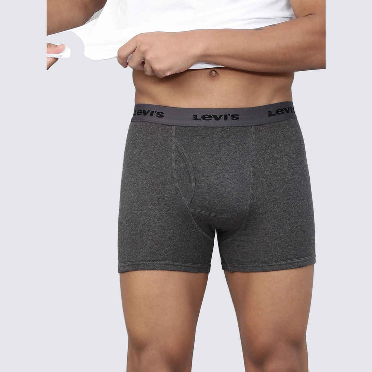 Levi's 001 Men's Classic Boxer Brief | Contoured Double Pouch | D. Grey Mel | L