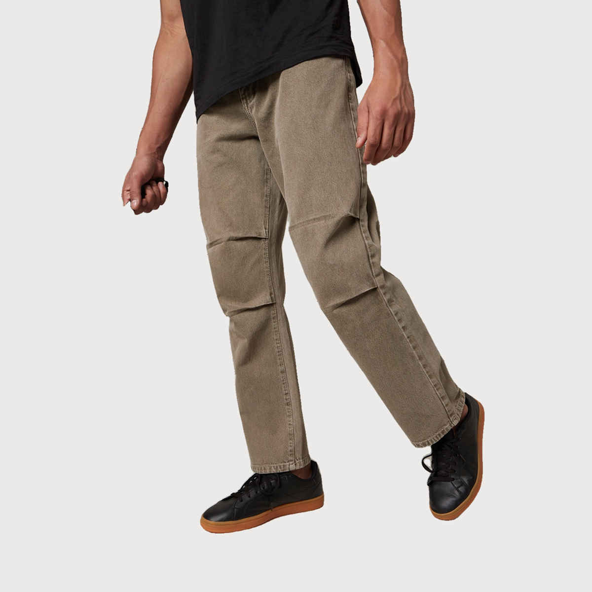 Hubberholme Men's Loose Relaxed Fit Light Parachute Detail Fade Jeans | Green - 34