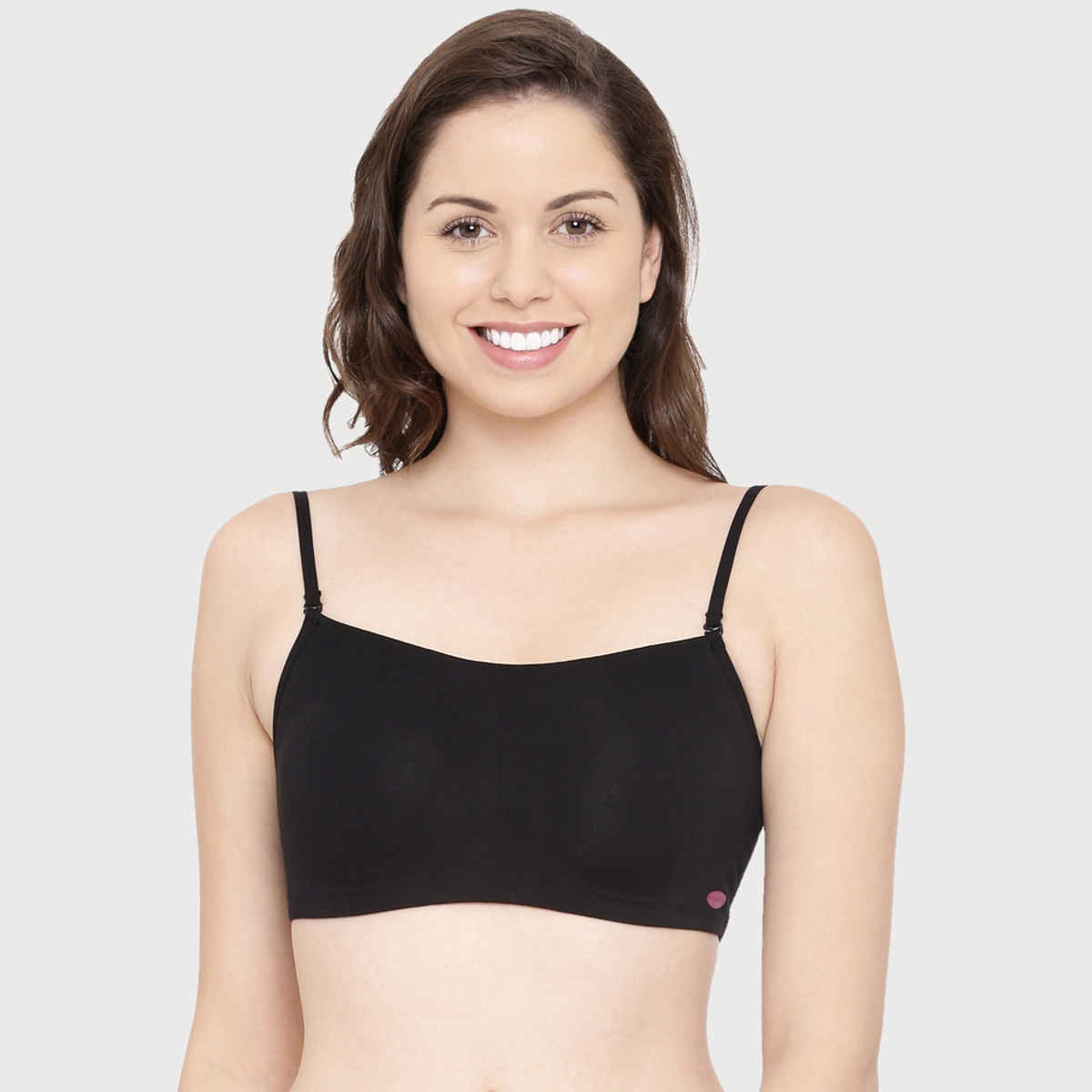 Enamor Women's A022 Full Coverage Comfort Cami Cotton Bra | Non Padded | Wirefree | Black - L