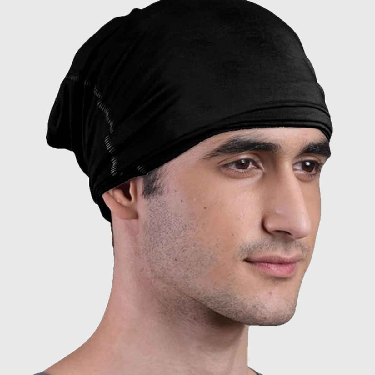 Freecultr Unisex Solid Bamboo Bandana | Black and Charcoal - Free Size