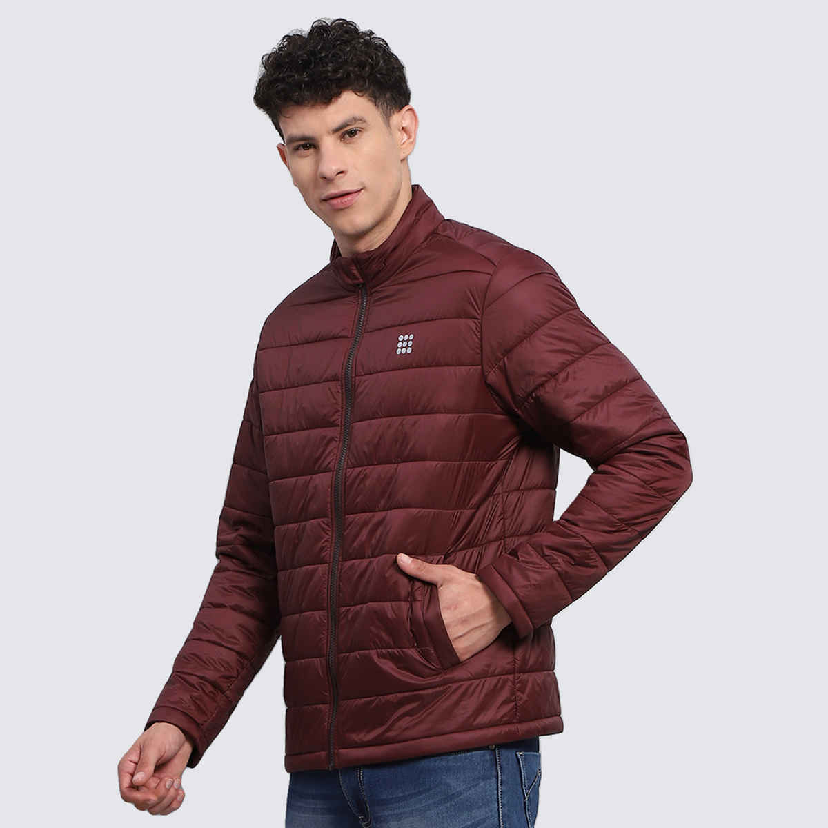 Rock.It By Monte Carlo Mens Solid Wine Mock Neck Full Sleeve Jacket |2240102489-4-44 |XXL