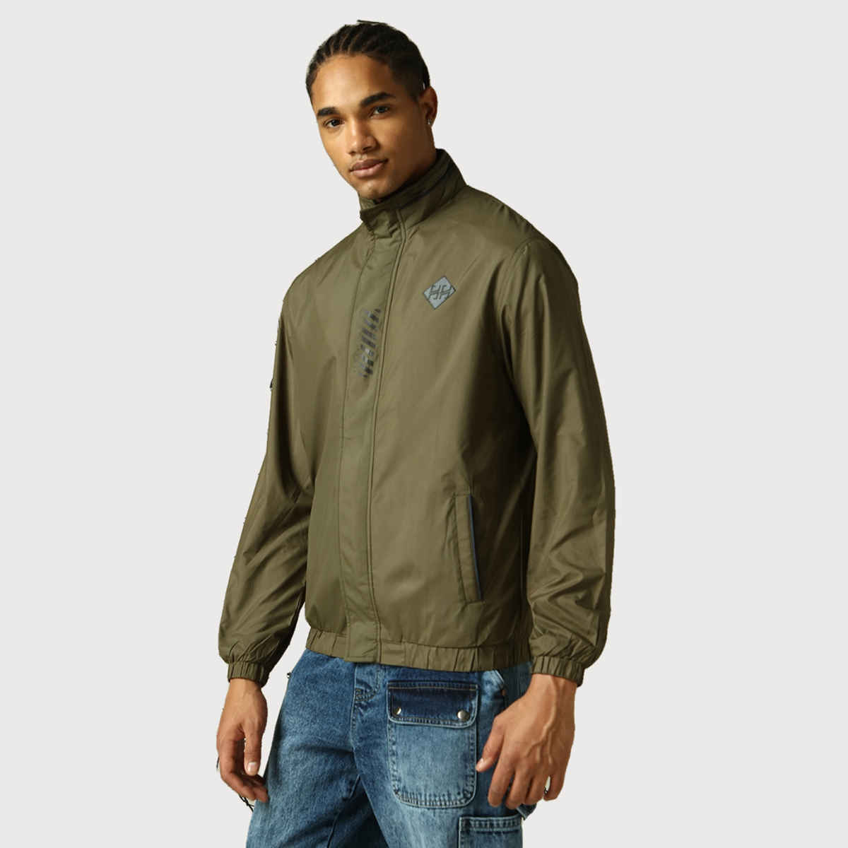 Hubberholme Men's Lightweight Relaxed Fit Reversible Windcheater Jacket | Olive - L