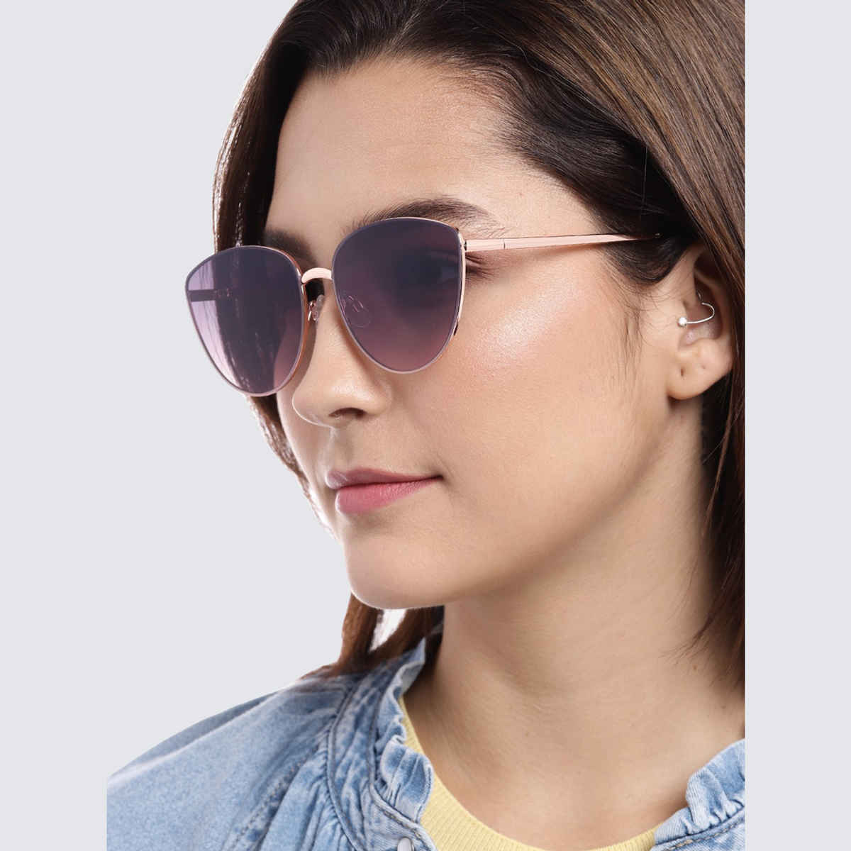 Carlton London Women's Cateye Sunglasses with UV Protected Lens | CLSW176 0xc003af0928 | Rose gold