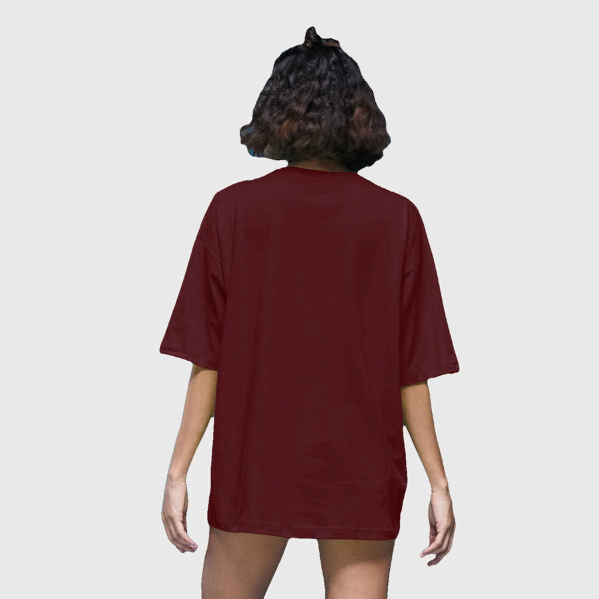Smartees Women's Oversize Printed T-shirt | WW - 2032 | Maroon - S
