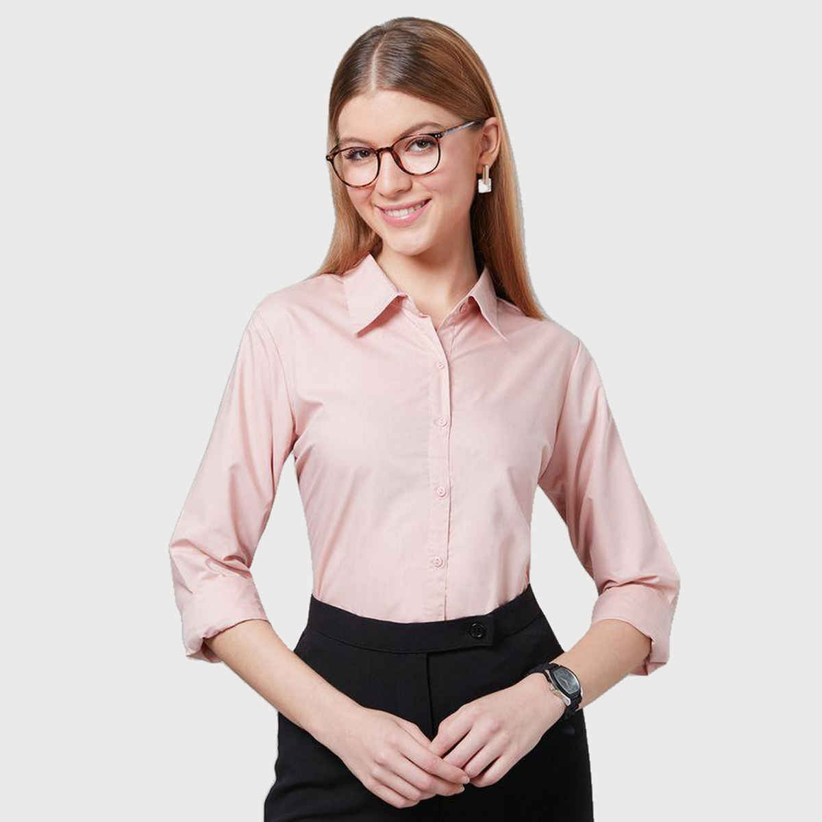 Style Quotient Women Nude-Coloured Smart Formal Shirt-S