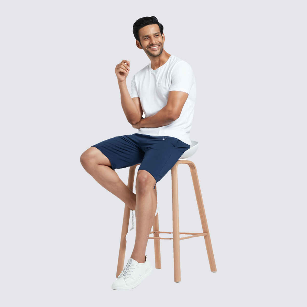 XYXX Ace Cotton Modal solid Shorts | 2 Side Pocket with zip | Dress Blue- S