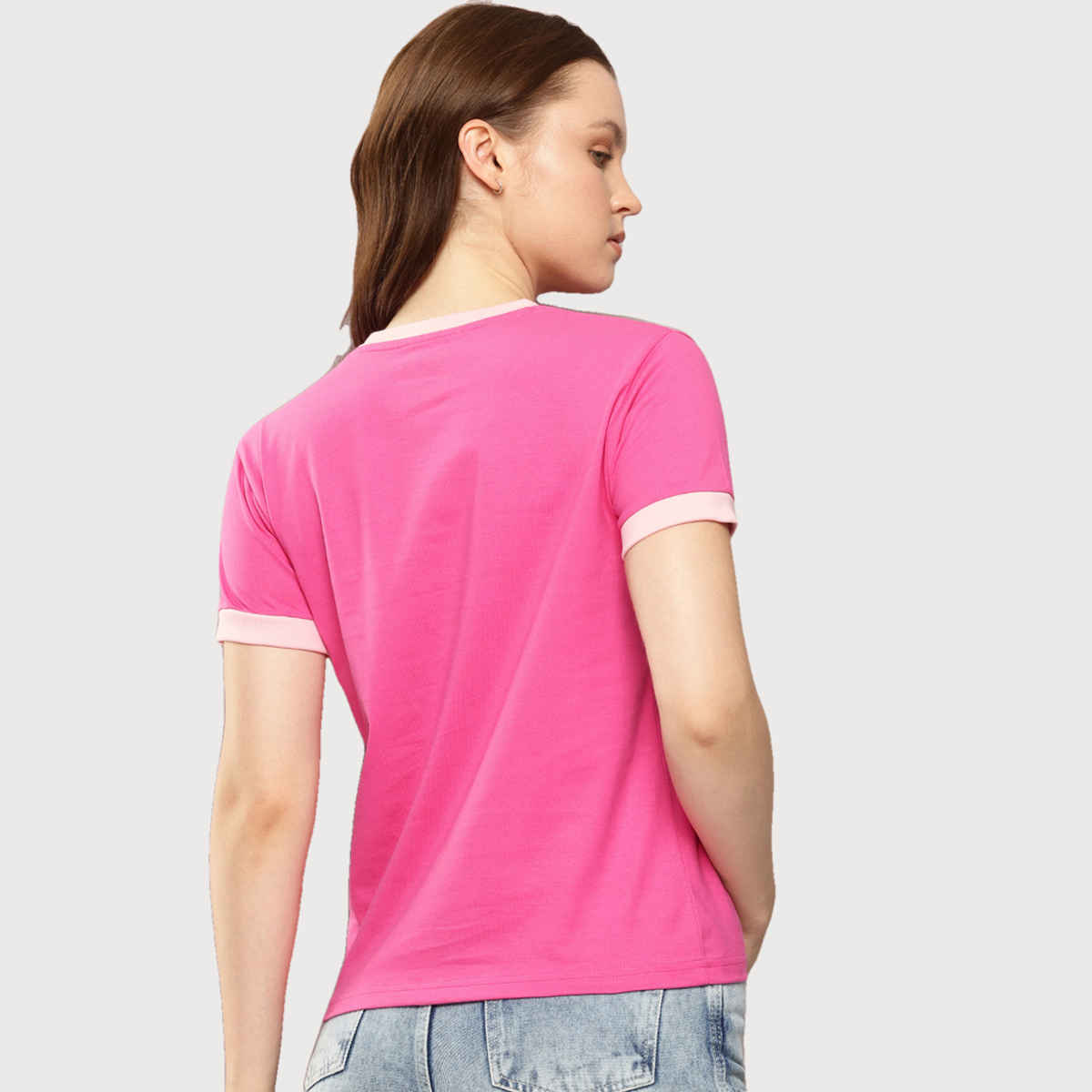 Dillinger Women's Regular Fit Raglan Sleeve Embroidery T-shirt | Fuchsia - S