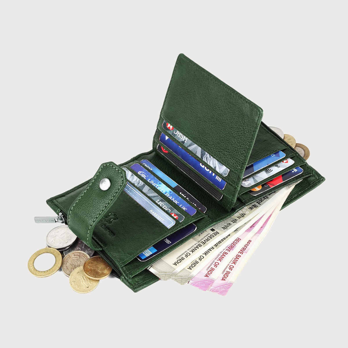 Wildhorn Men's Genuine Leather Bi-fold Wallet | Green