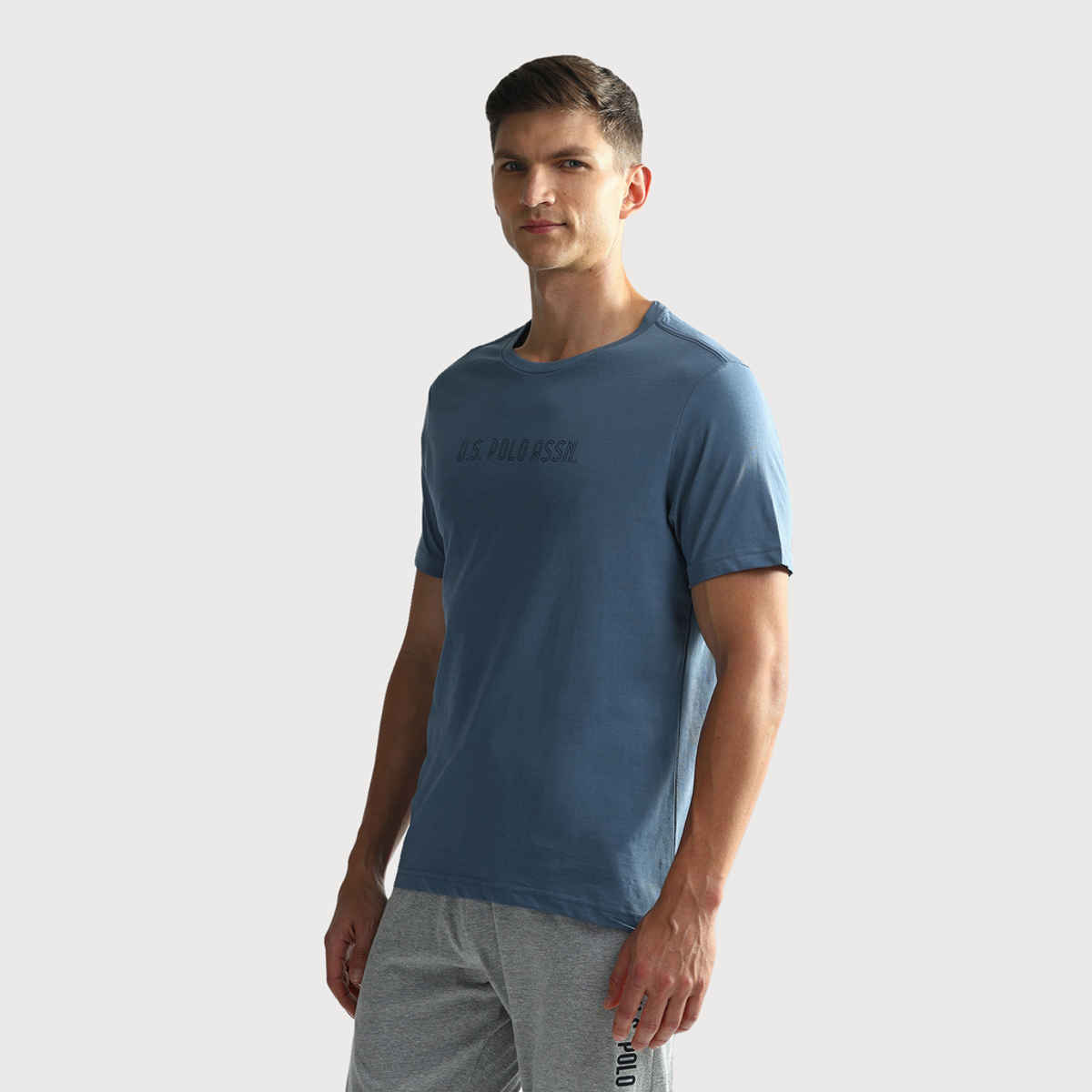 U.S. Polo Assn. Men's T-shirts | Sky Blue & Dark Green - XL