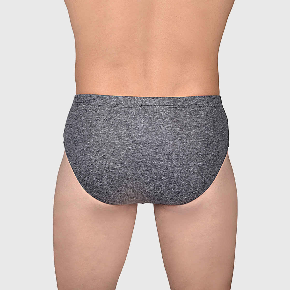 Frenchie Plus Mens Brief | Pack of 2 | Grey Melange | Black | 100 cm