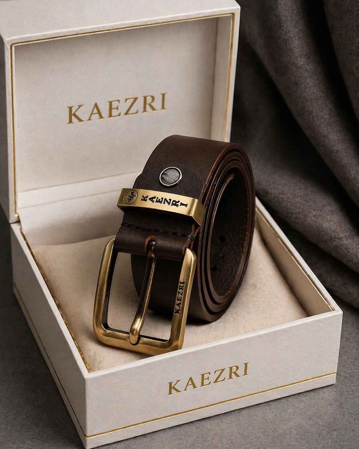 Kaezri Genuine Leather Brown Belt for Men | Mono - 32