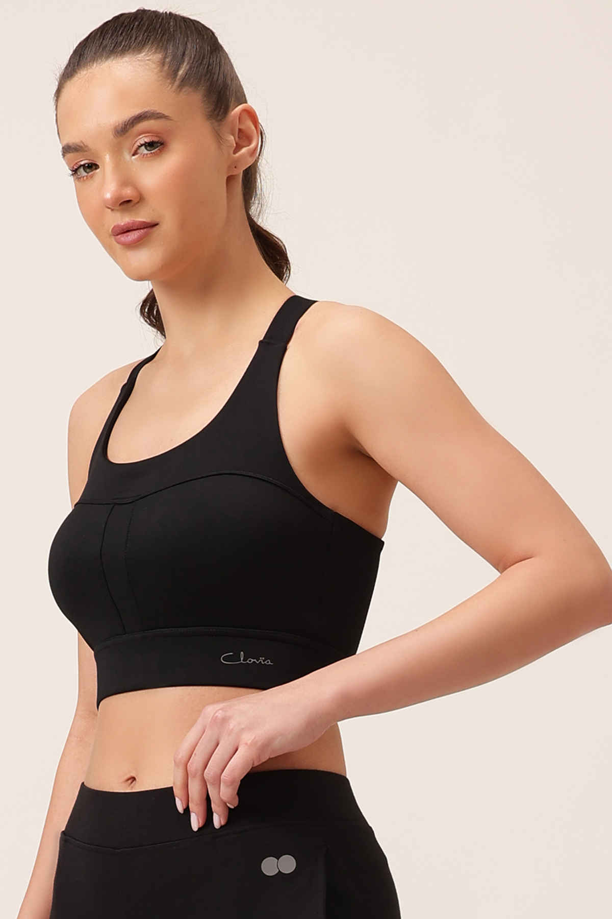 Clovia Women's Padded High-Impact Sports Bra | Black - 2XL