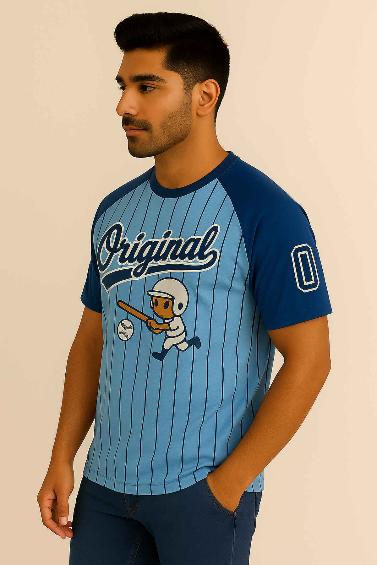 Gcyx Men's Over Size T Shirt Soul Raglan | Blue - M