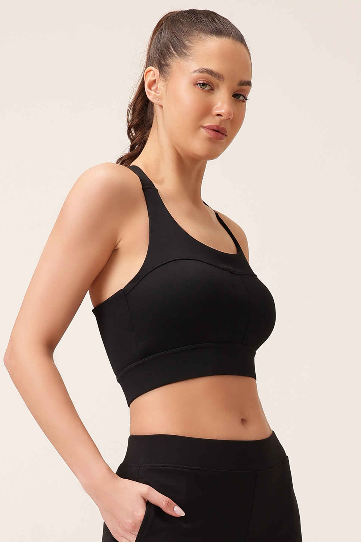 Clovia Women's Padded High-Impact Sports Bra | Black - 2XL