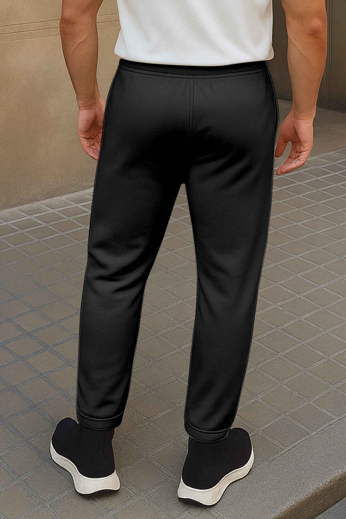 FTX Men's Solid Regular Fit Fleece Fabric Track Pant | Black - M