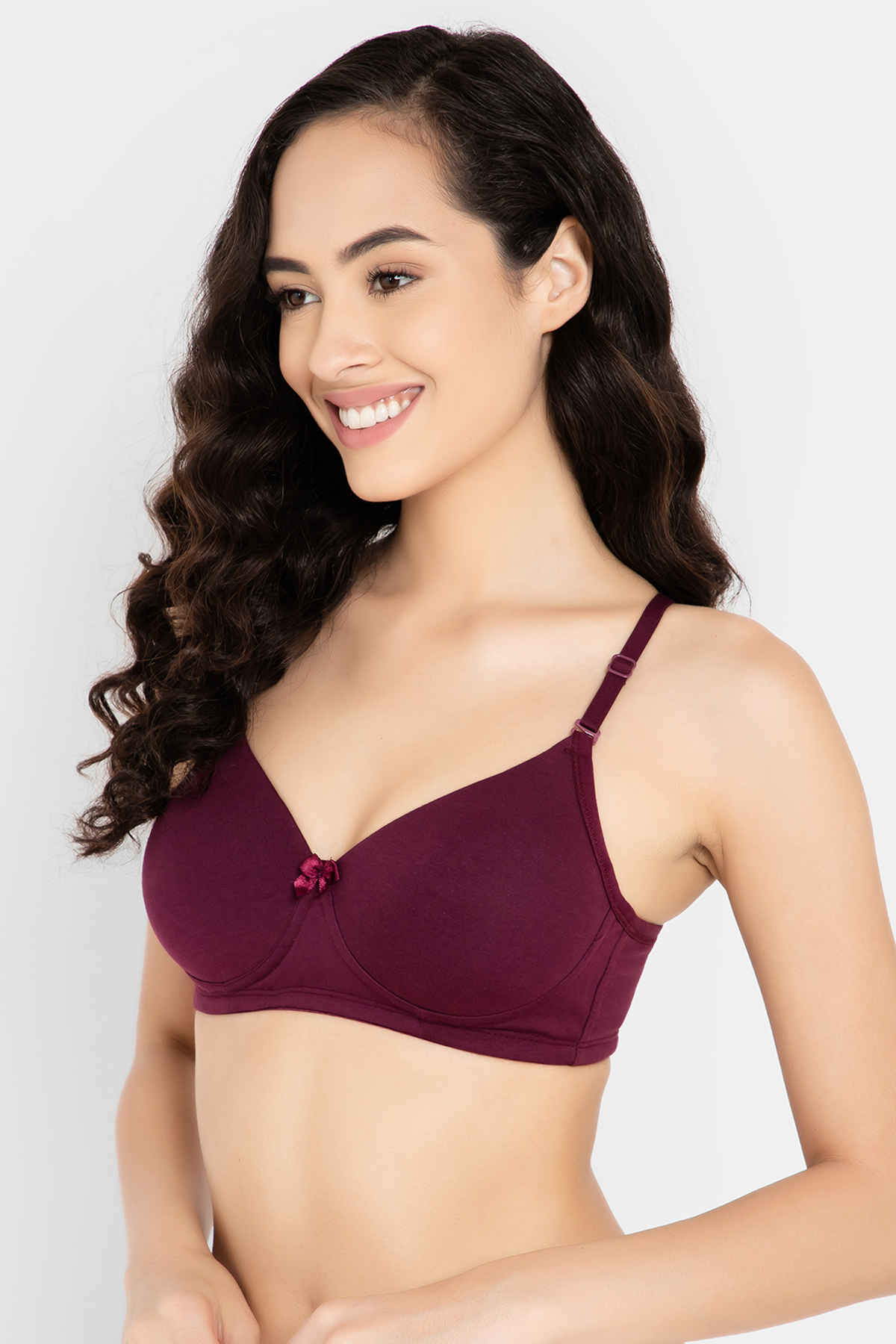 Clovia Women's Padded Non-Wired Full Cup Multiway T-shirt Bra | Wine - 34 D
