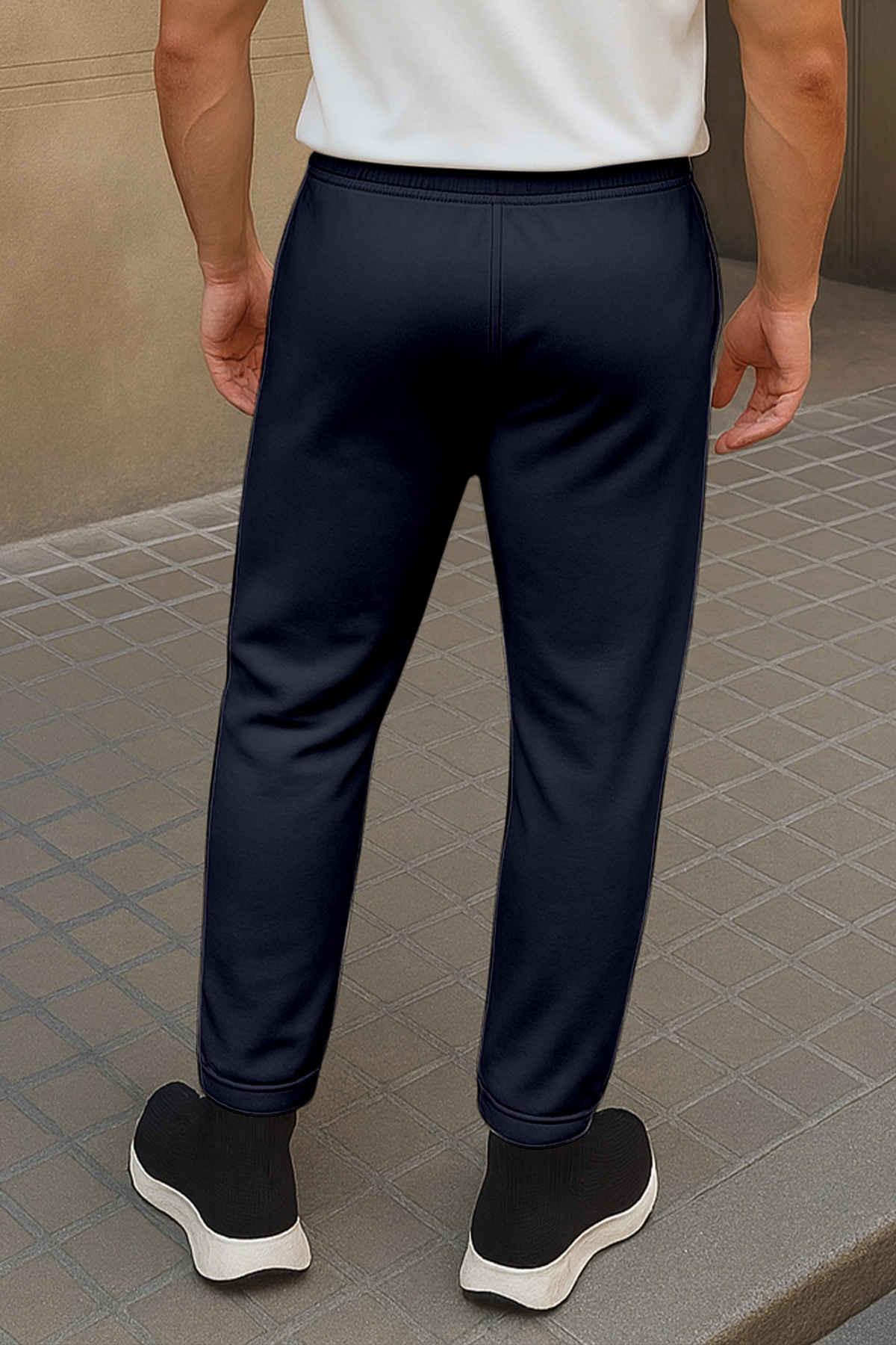 FTX Men's Solid Regular Fit Fleece Fabric Track Pant | Navy - M