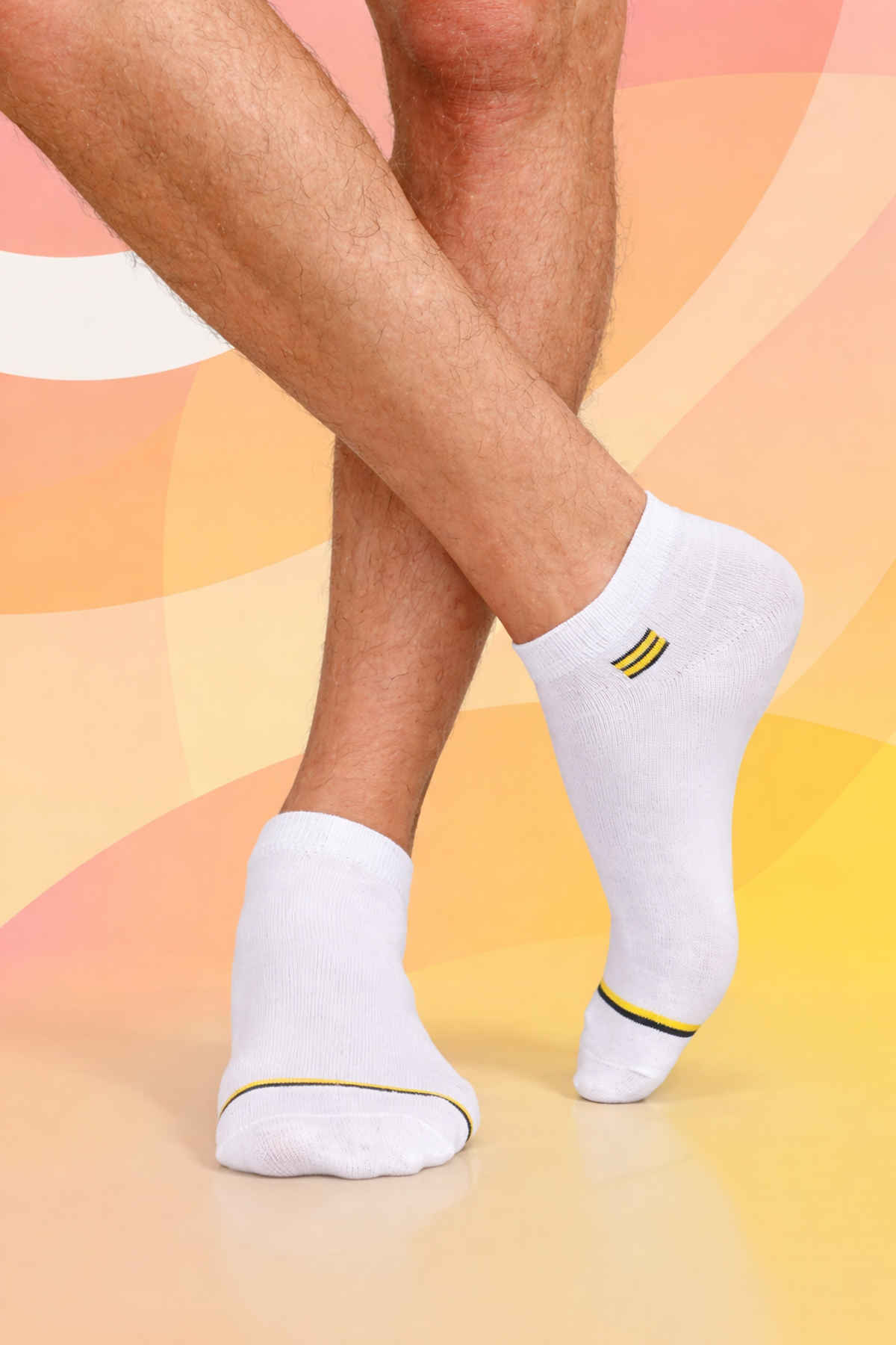 Dollar Men's Patterned 80% Cotton, 19% Polyester, and 1% Elastane Ankle Socks | Assorted - One Size