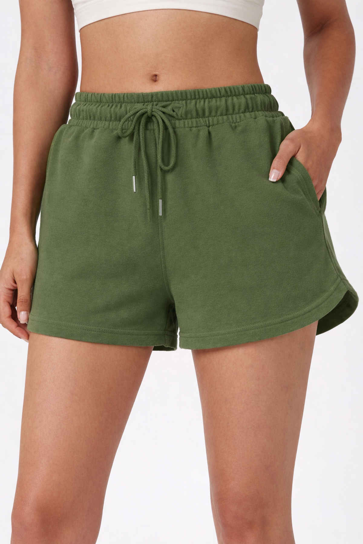 Gcyx Women'S Easy Fit Shorts | 100% Cotton Easyfit | Olive - S