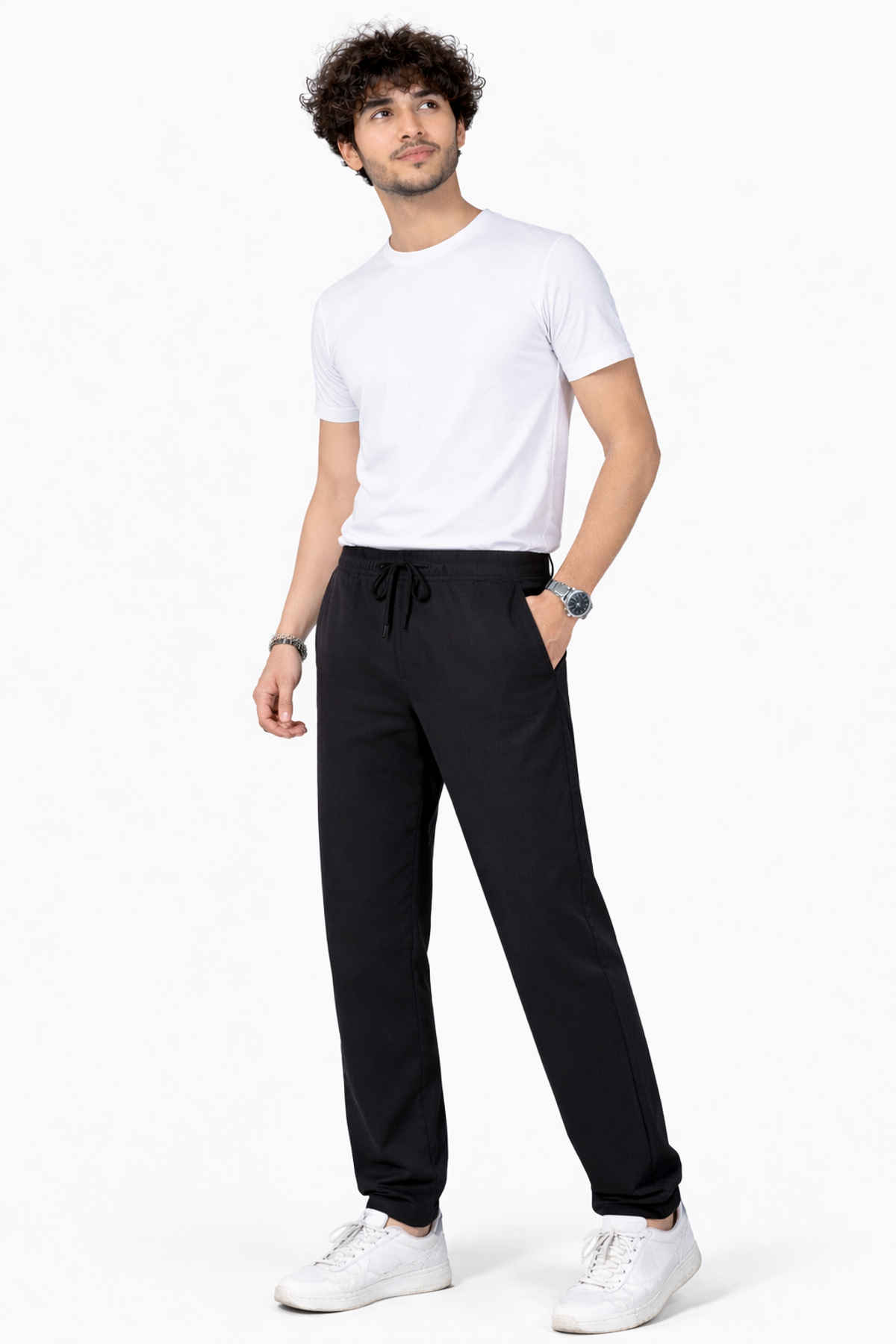 GCYX Men's Track Pant | 60% Cotton 40% Polyester Comfortable Wear | Black - M