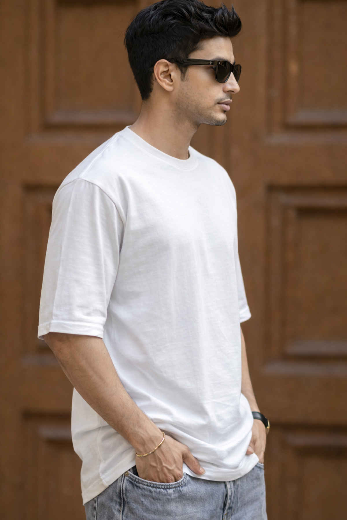 Gcyx Mens Over Size T Shirt / 60% Cotton 40% Polyester | White - L