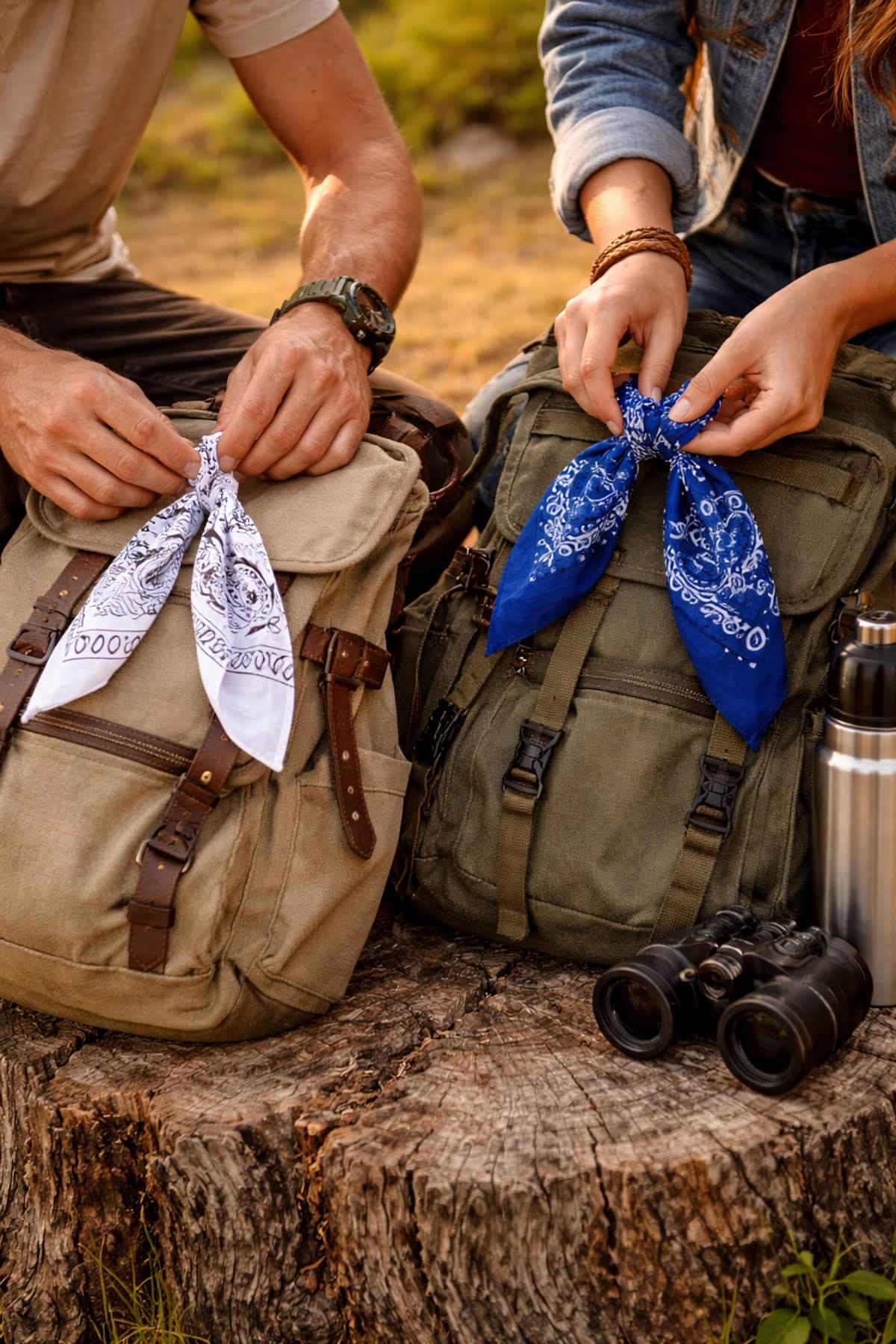 Royal Mart Premium Cotton Bandana Set | Classic Blue & White