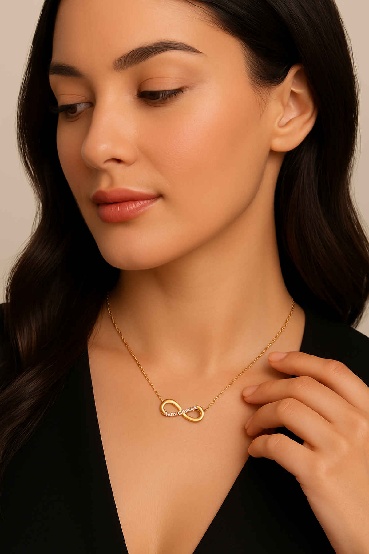 ZAISHA Women's 18K Gold Plated Zirconia Infinity Pendant | Birthday | Anniversary | Rakhi Gift