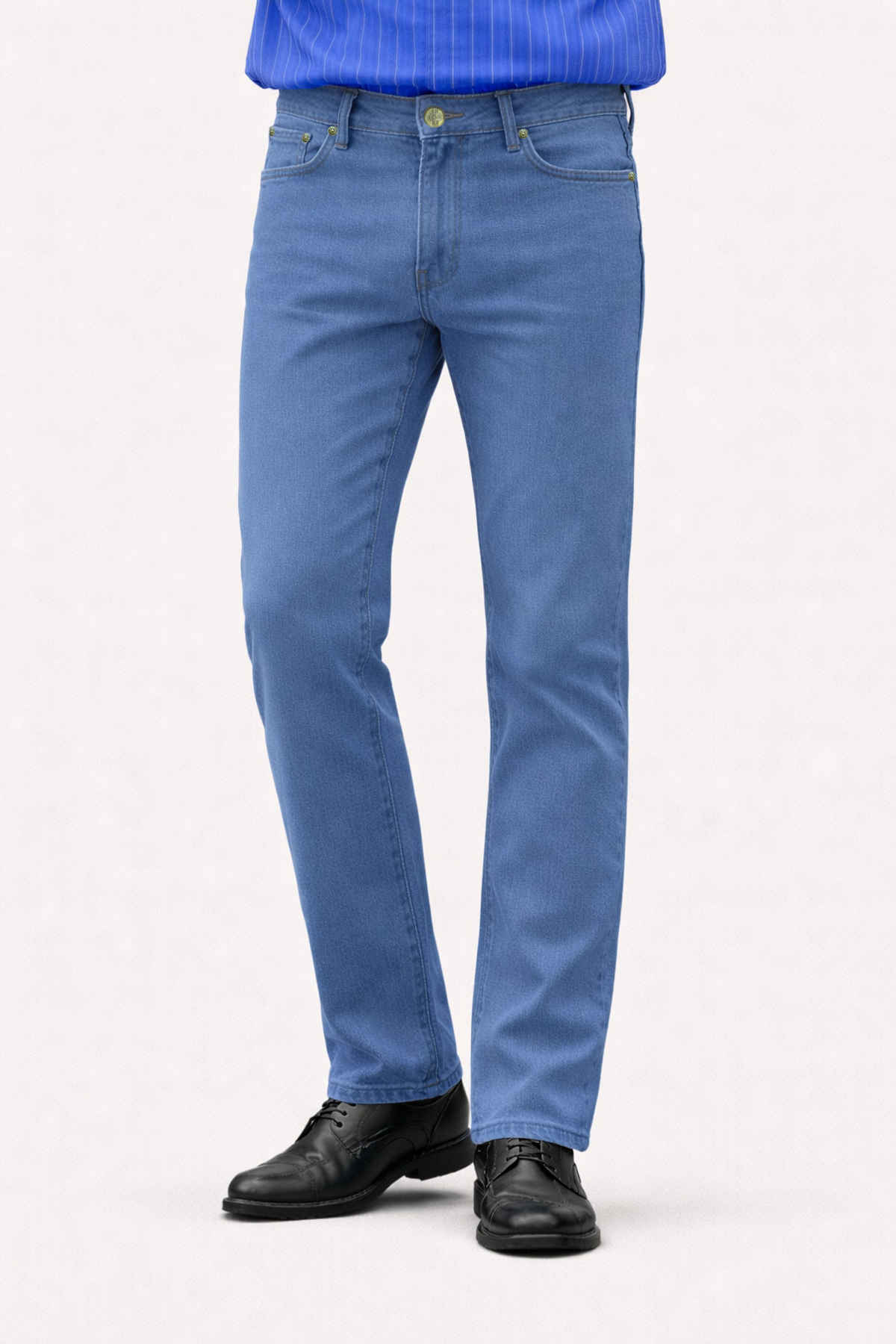 FTX Men Solid Denim Slim Fit Light Blue Jeans | 30