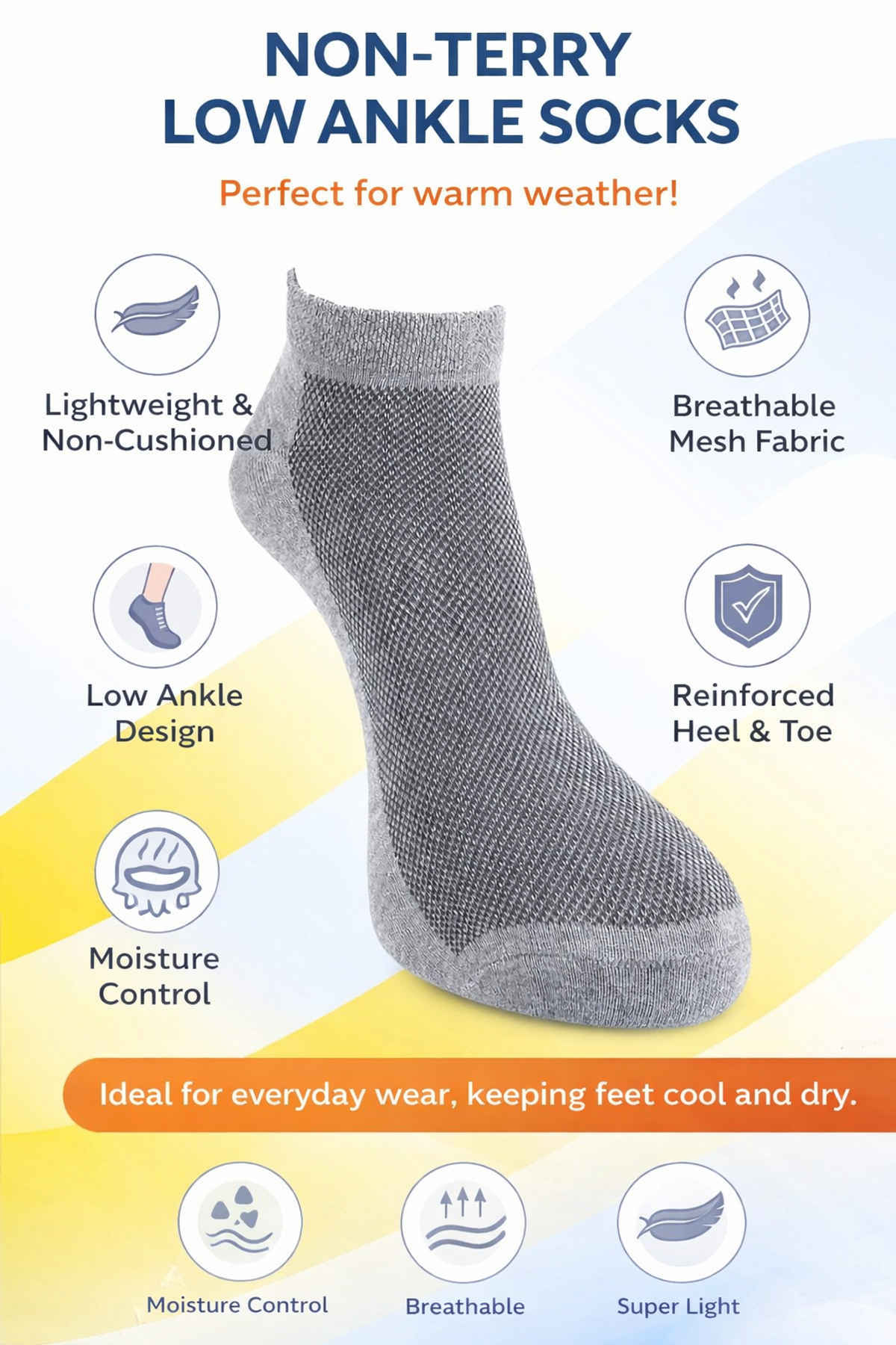 Dollar Men's Cotton Blend Low Cut Socks | Assorted - Free Size