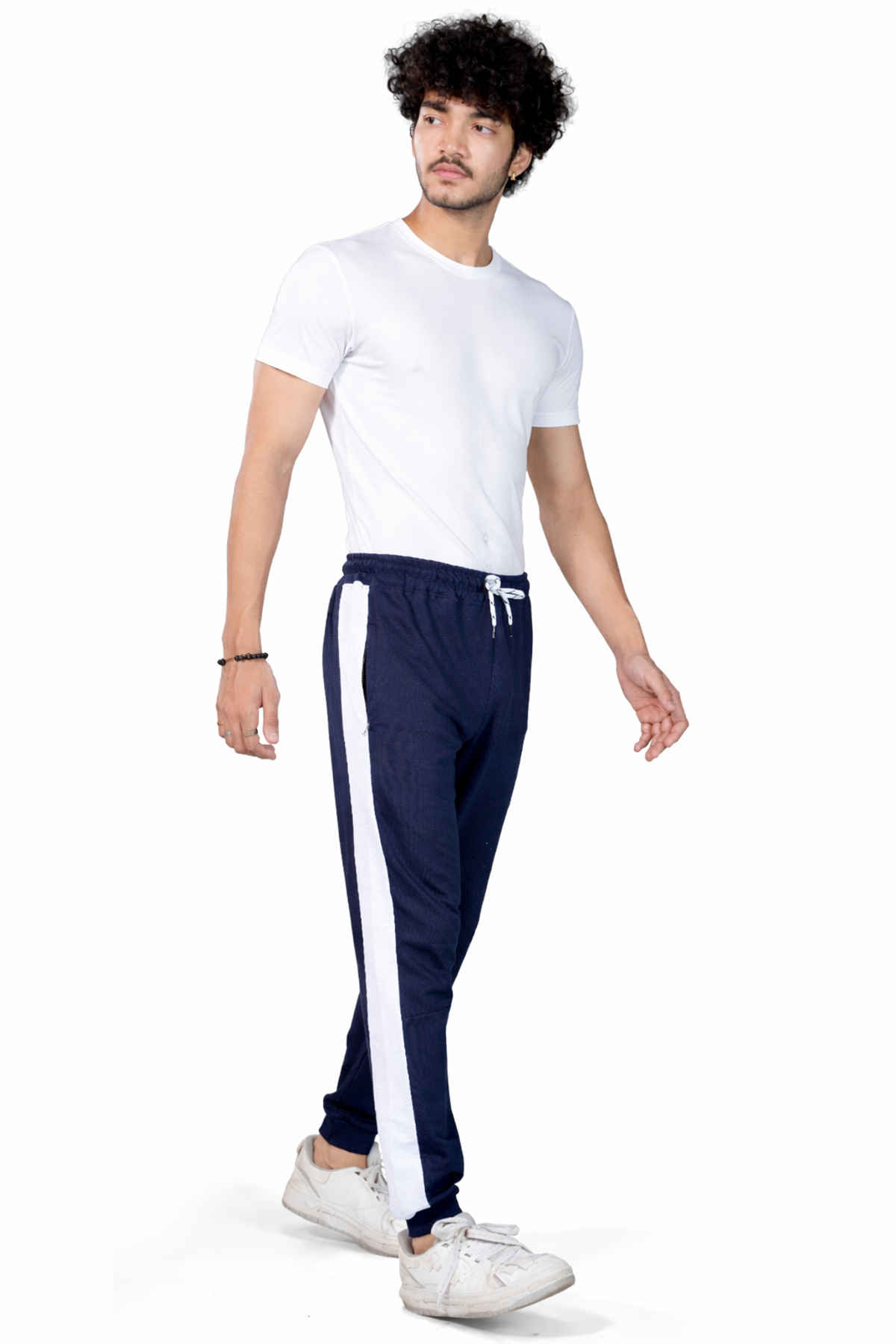 GCYX Men's Track Pant | 100% Cotton Comfortable Wear | Ecru Cut Sew | Navy - 2XL