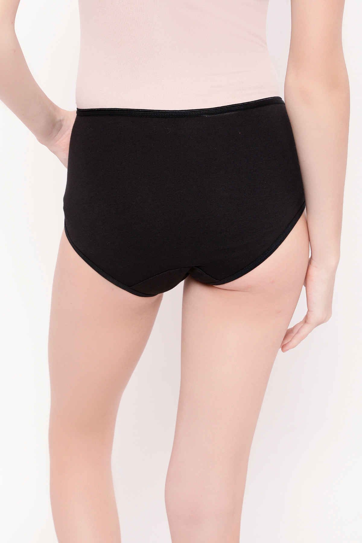 Clovia Cotton Maternity High Waist Hipster Panty | Black - XL