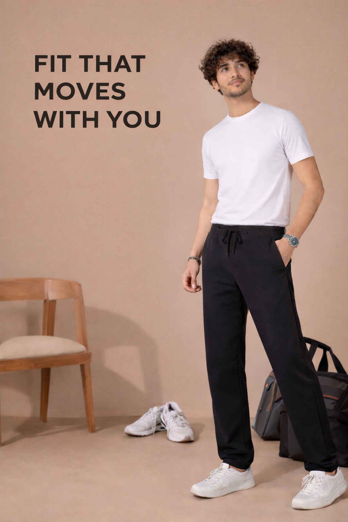GCYX Men's Track Pant | 60% Cotton 40% Polyester Comfortable Wear | Black - M