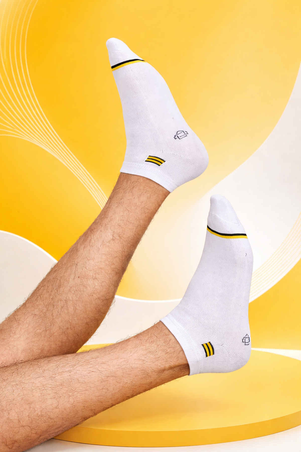 Dollar Men's Patterned 80% Cotton, 19% Polyester, and 1% Elastane Ankle Socks | Assorted - One Size