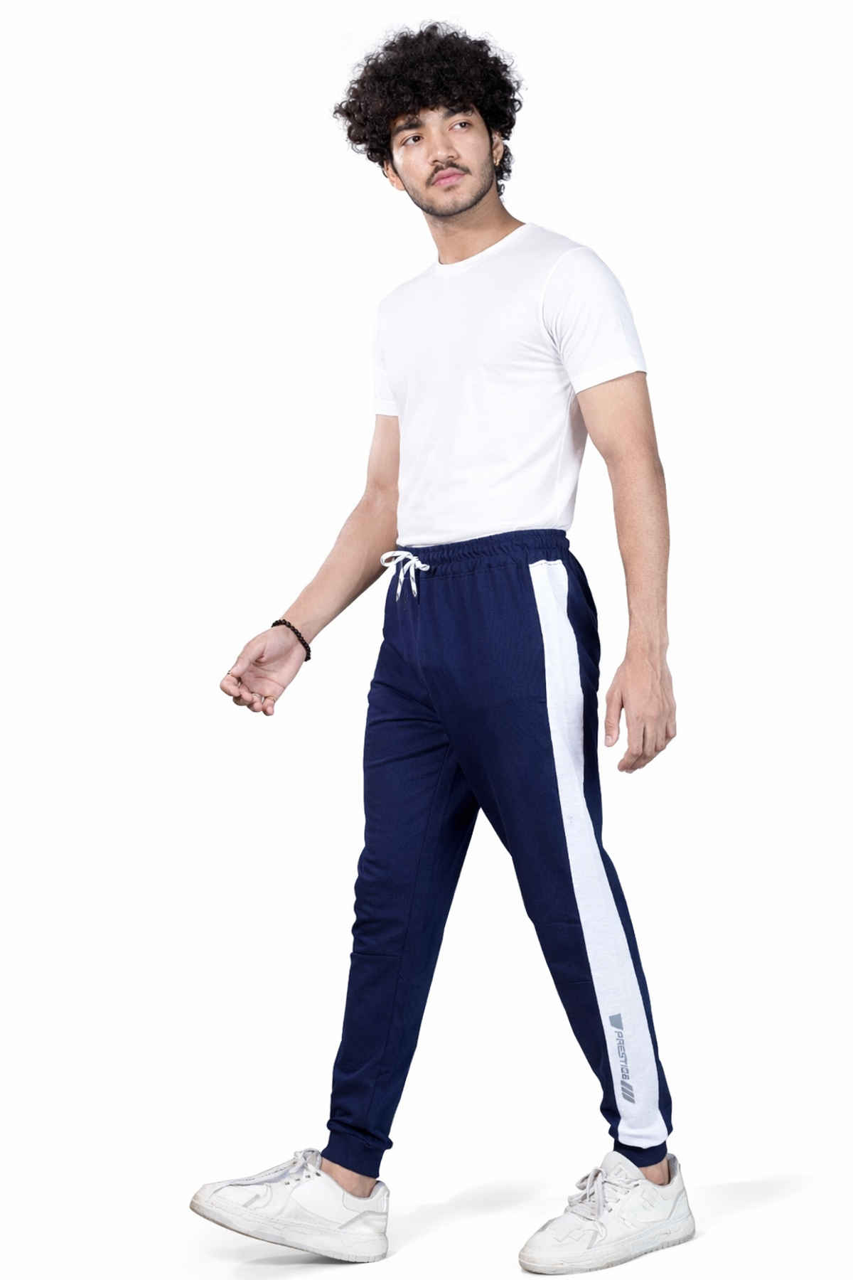 GCYX Men's Track Pant | 100% Cotton Comfortable Wear | Ecru Cut Sew | Navy - 2XL